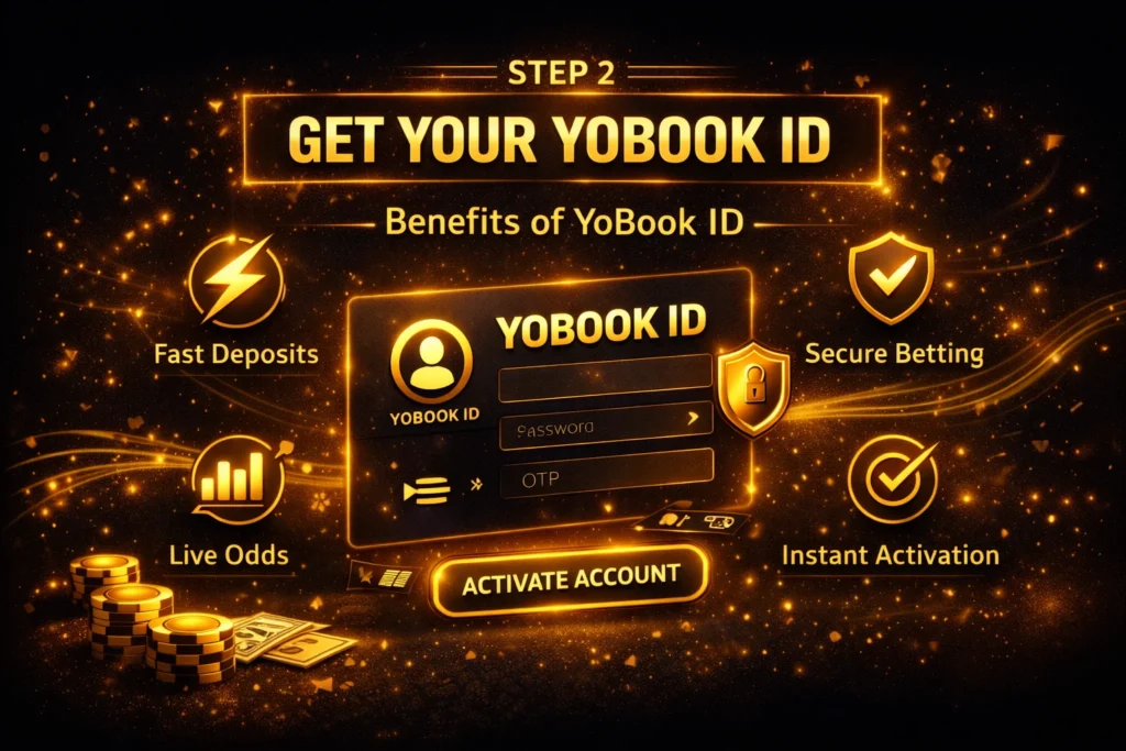 Step 2 get your YoBook ID with benefits like fast deposits secure betting and instant activation