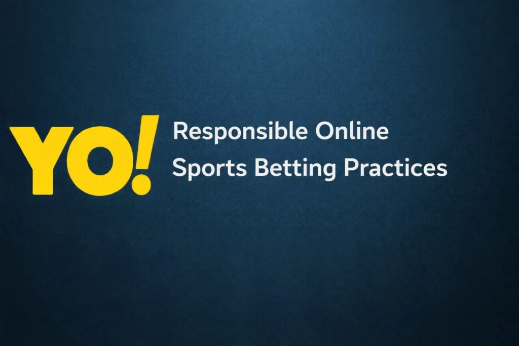 Responsible online sports betting practices concept with YO logo