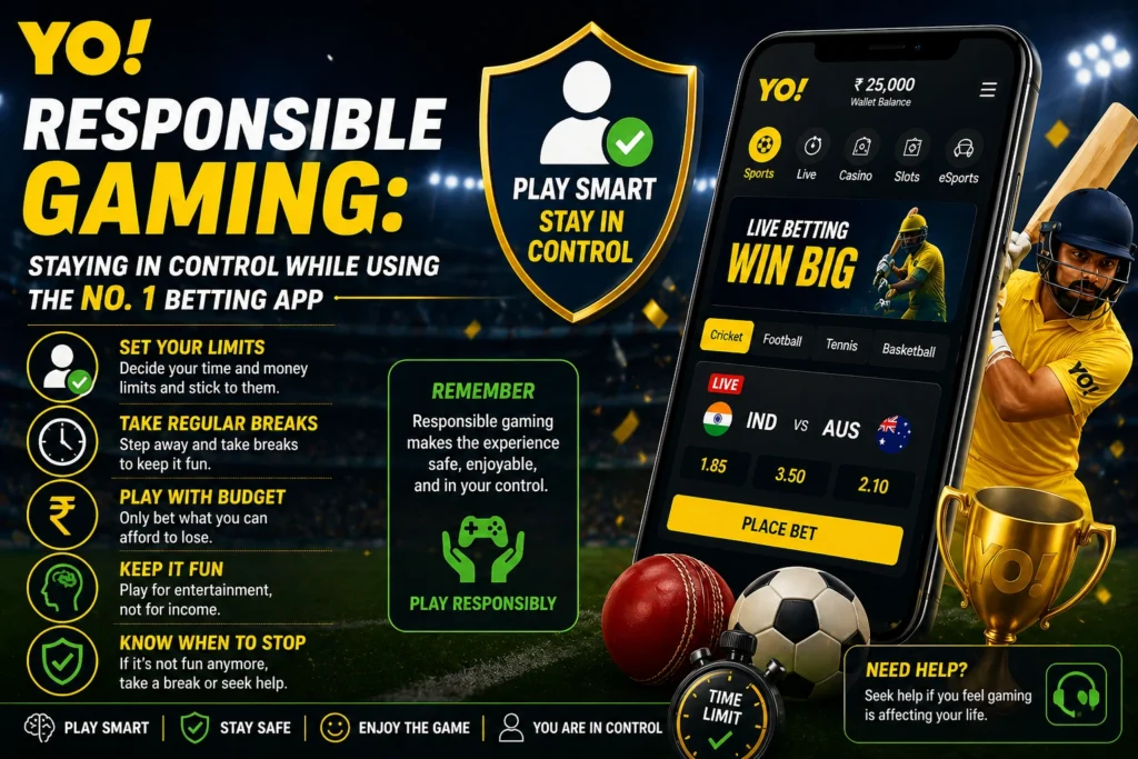Responsible gaming concept showing control, awareness, and safe use of No. 1 Betting App
