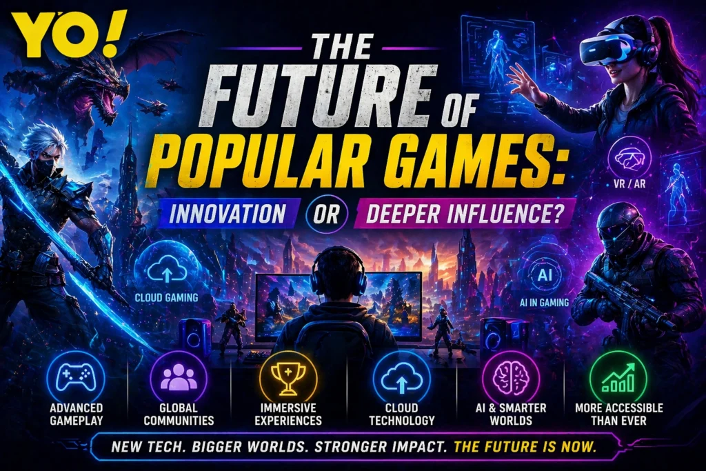 The future of popular games showing innovation, virtual reality, and deeper influence in online gaming