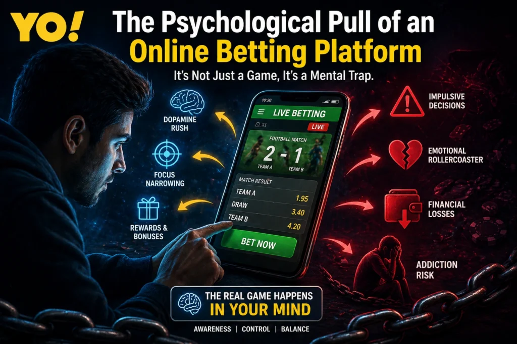 Psychological effects of an online betting platform showing addiction, dopamine response, and user engagement